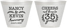 Custom Anniversary 9 oz Wine Frosted Cups - Cheers To 35 Years | 80004
