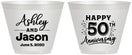 Custom Anniversary 9 oz Wine Frosted Cups - 50th Wedding | 80007