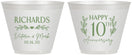 Custom Anniversary 9 oz Wine Frosted Cups - 10th Wedding | 80010