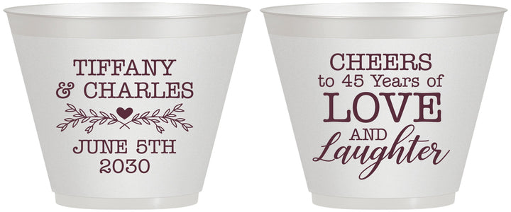 Custom Anniversary 9 oz Wine Frosted Cups - Cheers To 45 Years | 80016