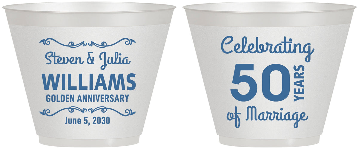 Custom Anniversary 9 oz Wine Frosted Cups - 50 Years Of Marriage | 80017