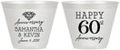 Custom Anniversary 9 oz Wine Frosted Cups - 60th Wedding | 80019