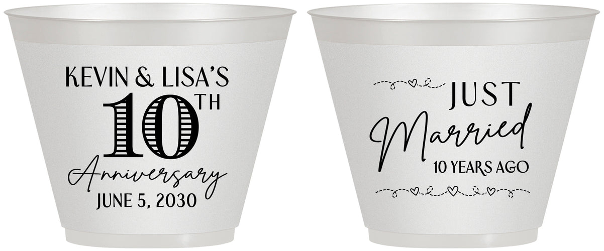 Custom Anniversary 9 oz Wine Frosted Cups - 10 Years Down | 80020