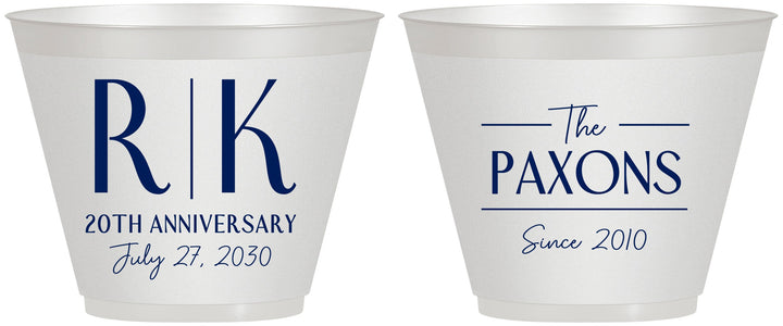 Custom Anniversary 9 oz Wine Frosted Cups - 20th Wedding | 80021