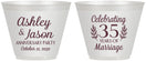 Custom Anniversary 9 oz Wine Frosted Cups - 35 Years Of Marriage | 80024