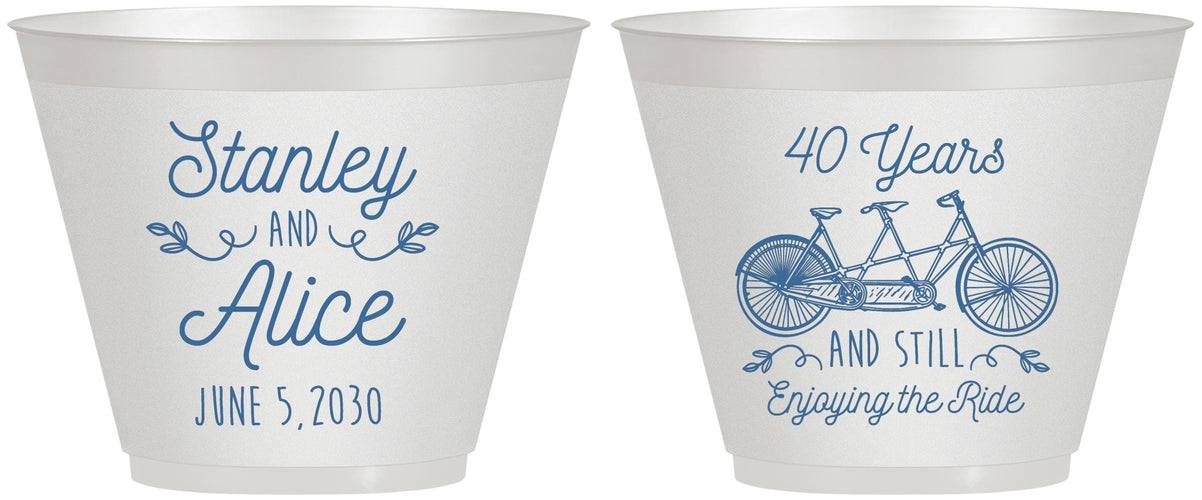 Custom Anniversary 9 oz Wine Frosted Cups - Cheers To 40 Years | 80025