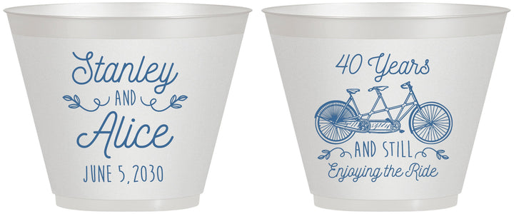 Custom Anniversary 9 oz Wine Frosted Cups - Cheers To 40 Years | 80025