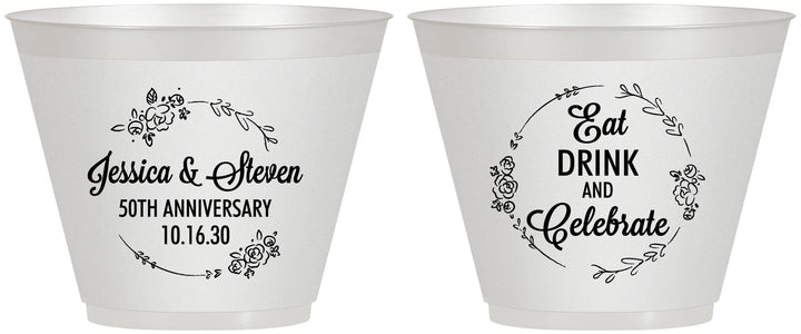 Custom Anniversary 9 oz Wine Frosted Cups - 50th Wedding | 80027