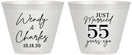 Custom Anniversary 9 oz Wine Frosted Cups - Just Married 55 Years Ago | 80028