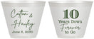 Custom Anniversary 9 oz Wine Frosted Cups - Just Married 10 Years Ago | 80030