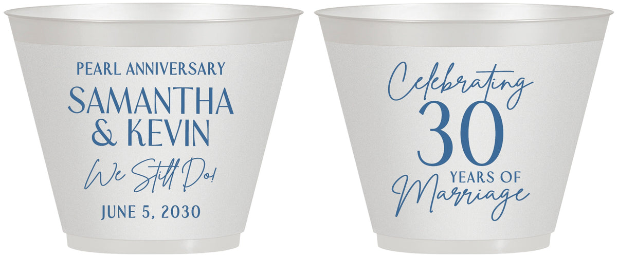 Custom Anniversary 9 oz Wine Frosted Cups - 30 Years Of Marriage | 80033