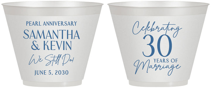 Custom Anniversary 9 oz Wine Frosted Cups - 30 Years Of Marriage | 80033