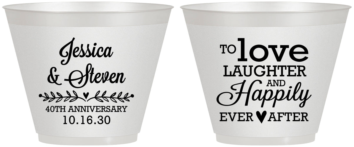 Custom Anniversary 9 oz Wine Frosted Cups - 40th Wedding | 80035