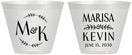 Custom Wedding 9 oz Wine Frosted Cups - Two Letter Monogram | 801