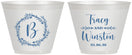 Custom Wedding 9 oz Wine Frosted Cups - Monogram | 804