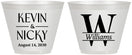 Custom Wedding 9 oz Wine Frosted Cups - Monogram | 806