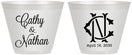Custom Wedding 9 oz Wine Frosted Cups - Two Letter Monogram | 807