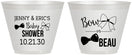 Custom Baby Shower 9 oz Wine Frosted Cups - Gender Reveal Bow Or Beau | 90004