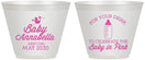 Custom Baby Shower 9 oz Wine Frosted Cups - Drink Baby In Pink | 90014