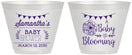 Custom Baby Shower 9 oz Wine Frosted Cups - Blooming | 90020