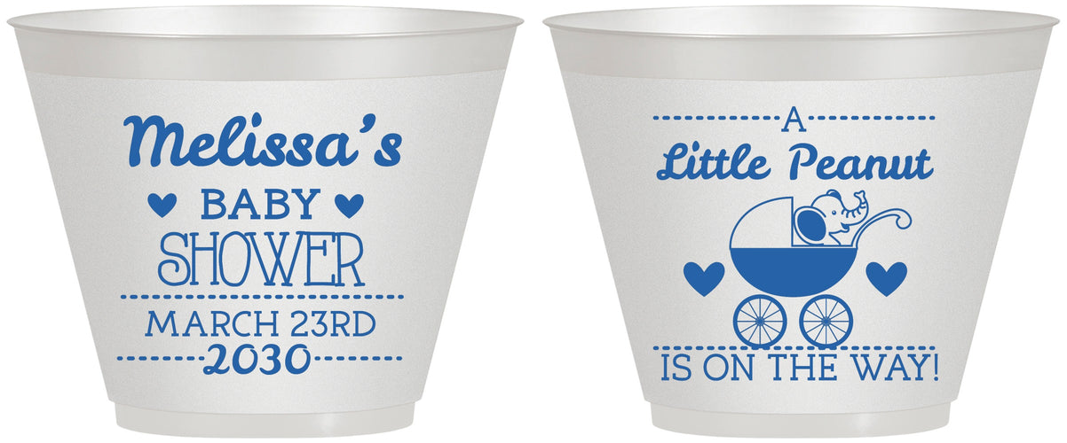 Custom Baby Shower 9 oz Wine Frosted Cups - Peanut On The Way | 90028