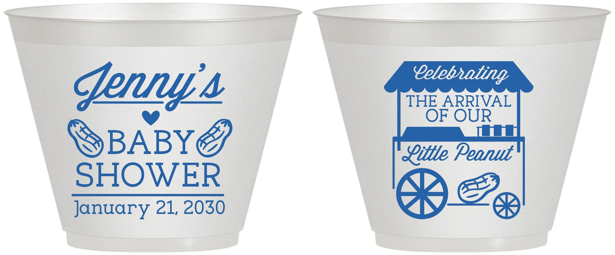 Custom Baby Shower 9 oz Wine Frosted Cups - Little Peanut | 90030