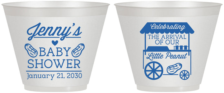 Custom Baby Shower 9 oz Wine Frosted Cups - Little Peanut | 90030