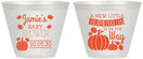 Custom Baby Shower 9 oz Wine Frosted Cups - Pumpkin On The Way | 90042