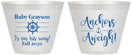 Custom Baby Shower 9 oz Wine Frosted Cups - Nautical Anchors Aweigh | 90054