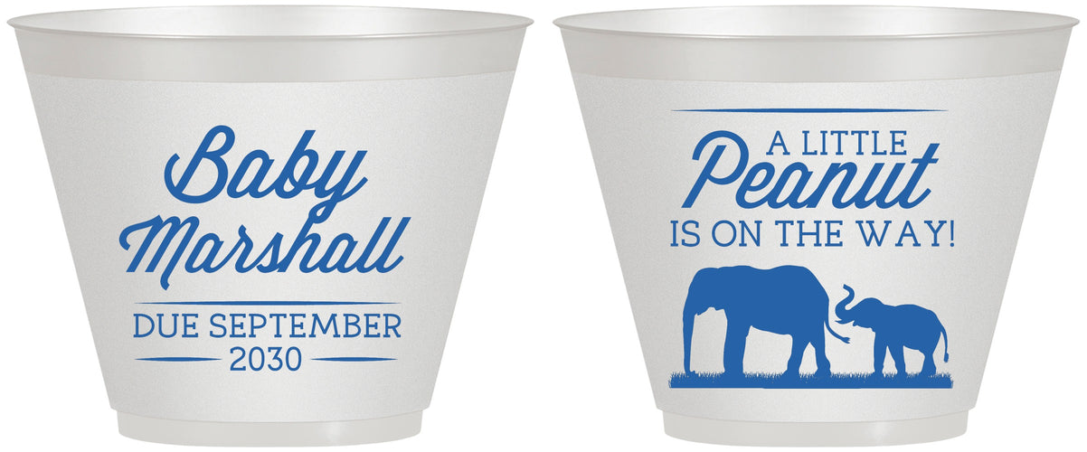 Custom Baby Shower 9 oz Wine Frosted Cups - Peanut On The Way | 90062