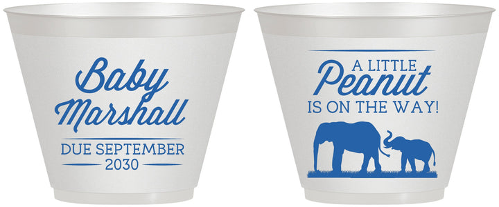 Custom Baby Shower 9 oz Wine Frosted Cups - Peanut On The Way | 90062