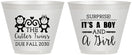 Custom Baby Shower 9 oz Wine Frosted Cups - Gender Reveal Boy Or Girl | 90063