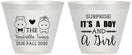 Custom Baby Shower 9 oz Wine Frosted Cups - Gender Reveal Boy Or Girl | 90064