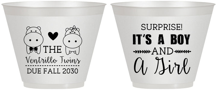 Custom Baby Shower 9 oz Wine Frosted Cups - Gender Reveal Boy Or Girl | 90064