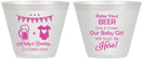Custom Baby Shower 9 oz Wine Frosted Cups - Raise Your Beer | 90065