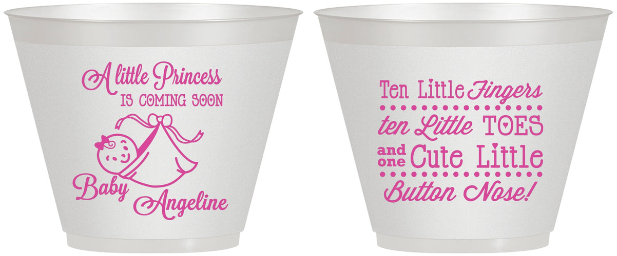 Custom Baby Shower 9 oz Wine Frosted Cups - Little Princess | 90066