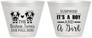 Custom Baby Shower 9 oz Wine Frosted Cups - Twins Baby Cows | 90067