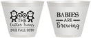 Custom Baby Shower 9 oz Wine Frosted Cups - Twins Baby Monkeys | 90068