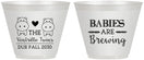 Custom Baby Shower 9 oz Wine Frosted Cups - Twins Baby Hippos | 90069