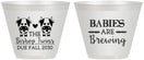 Custom Baby Shower 9 oz Wine Frosted Cups - Twins Baby Cows | 90072