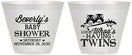 Custom Baby Shower 9 oz Wine Frosted Cups - Twins Baby Owls | 90074