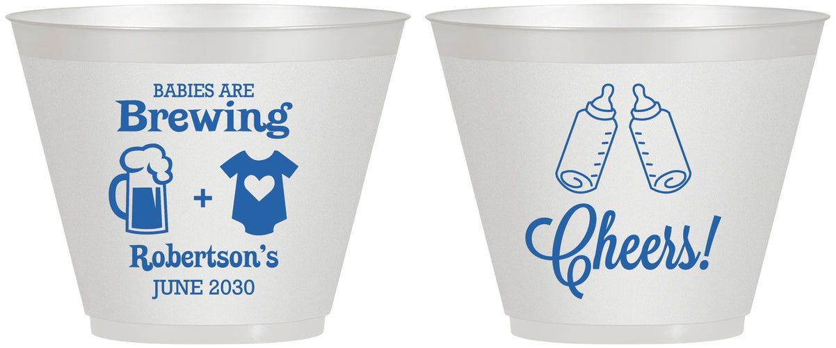 Custom Baby Shower 9 oz Wine Frosted Cups - Babies Are Brewing | 90080