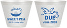Custom Baby Shower 9 oz Wine Frosted Cups - Sweat Pea Stork | 90084