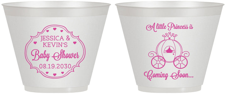 Custom Baby Shower 9 oz Wine Frosted Cups - Princess Coming Soon | 90085