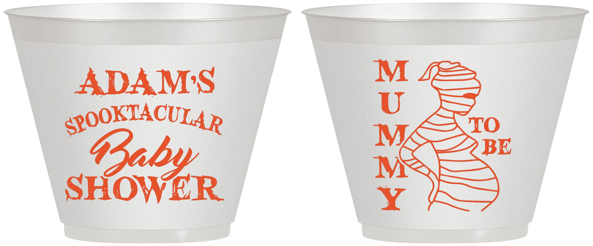 Custom Baby Shower 9 oz Wine Frosted Cups - Mummy To Be Halloween | 90087