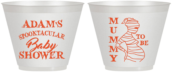 Custom Baby Shower 9 oz Wine Frosted Cups - Mummy To Be Halloween | 90087