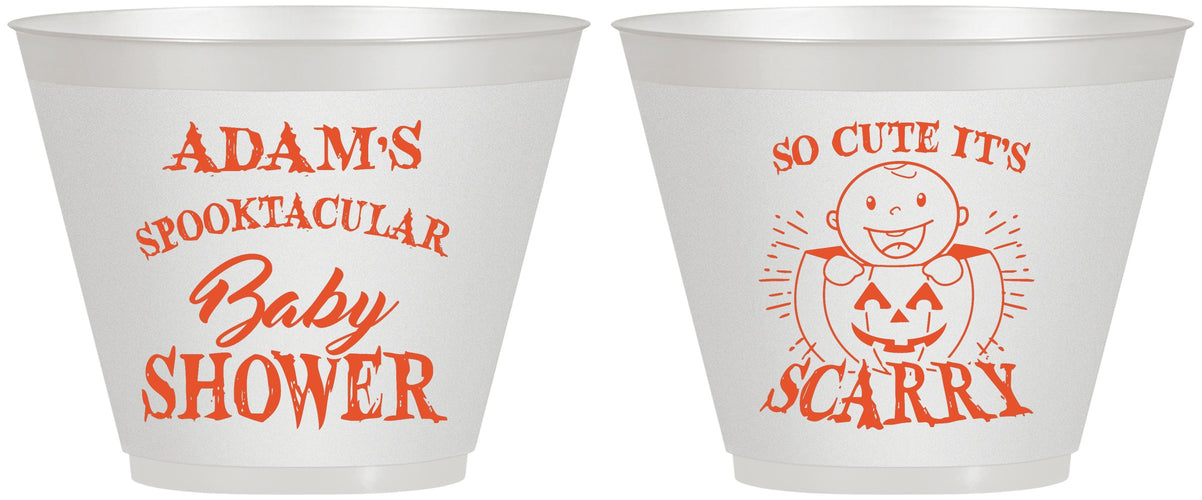 Custom Baby Shower 9 oz Wine Frosted Cups - So Cute Halloween | 90088