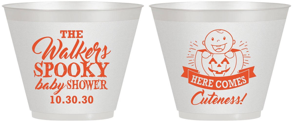 Custom Baby Shower 9 oz Wine Frosted Cups - Cuteness Halloween | 90089