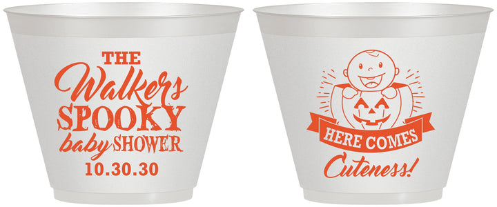 Custom Baby Shower 9 oz Wine Frosted Cups - Cuteness Halloween | 90089