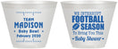 Custom Baby Shower 9 oz Wine Frosted Cups - Football | 90091